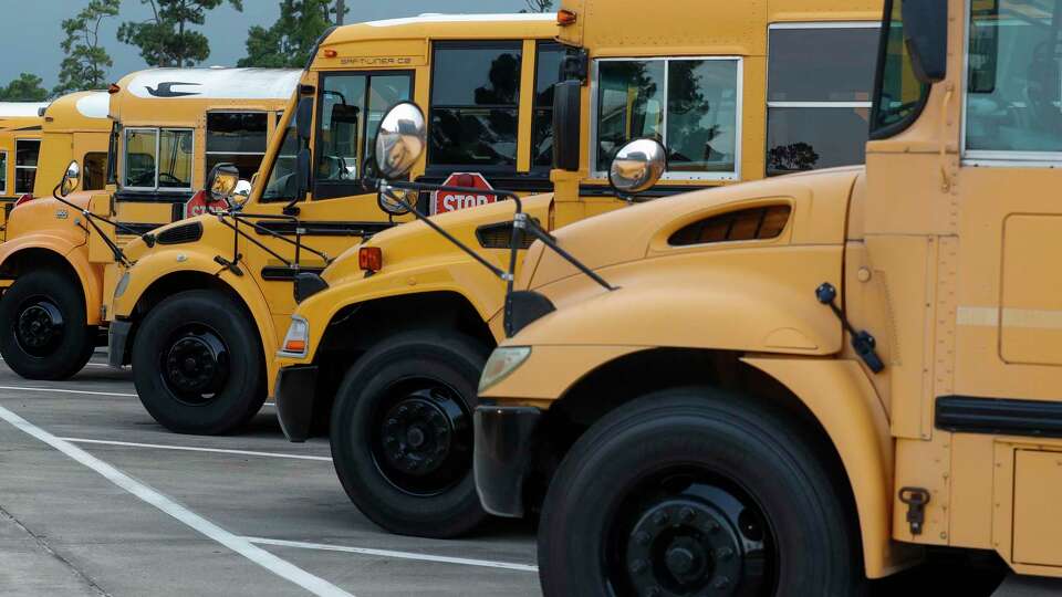 Buses are seen at one of Conroe ISD's four transportation center, Wednesday, Sept. 9, 2020, in Oak Ridge. On June 3, the CISD transportation department will be hosting a job fair from 8 a.m. to 1 p.m. at two locations, the Conroe Transportation Center at 108 Gladstell Street in Conroe and the Oak Ridge Transportation Center at 27110 Geffert Wright Road in Spring.