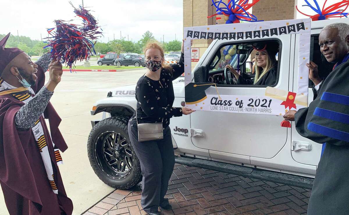 Drivethru ceremony at LSCNorth Harris recognizes hardearned