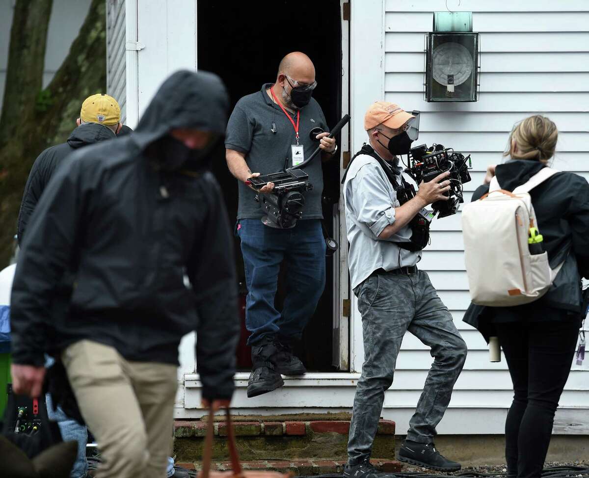 Filming for the movie, The Noel Diary, takes place at the Griswold Inn property in Essex on May 29, 2021.