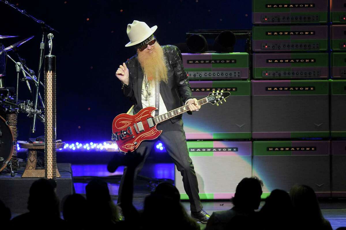 Billy Gibbons of ZZ Top performs during their Tonnage Tour at the Smart Financial Centre in Sugarland Sunday Sept. 10, 2017. ZZ Top are set to play Woodlands and tickets go on sale Friday, June 24, 2022.