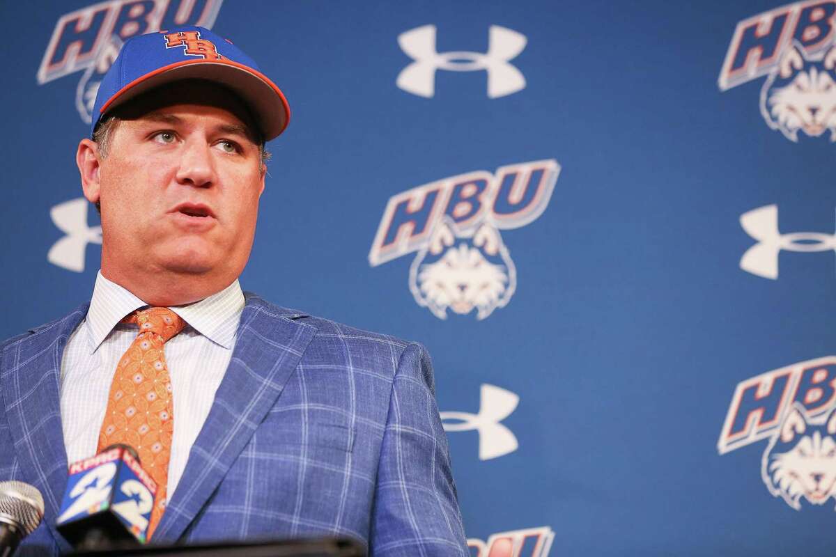 Former Astro Lance Berkman talks to the media after being named Houston Baptist University's new baseball coach in Houston on Monday, May 31, 2021.