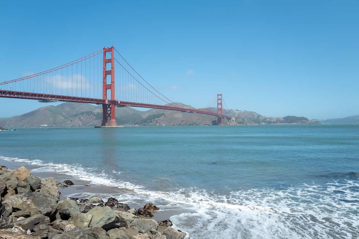 Golden Gate Bridge viewed from near Fort Point, San Francisco, June 28, 2020. 