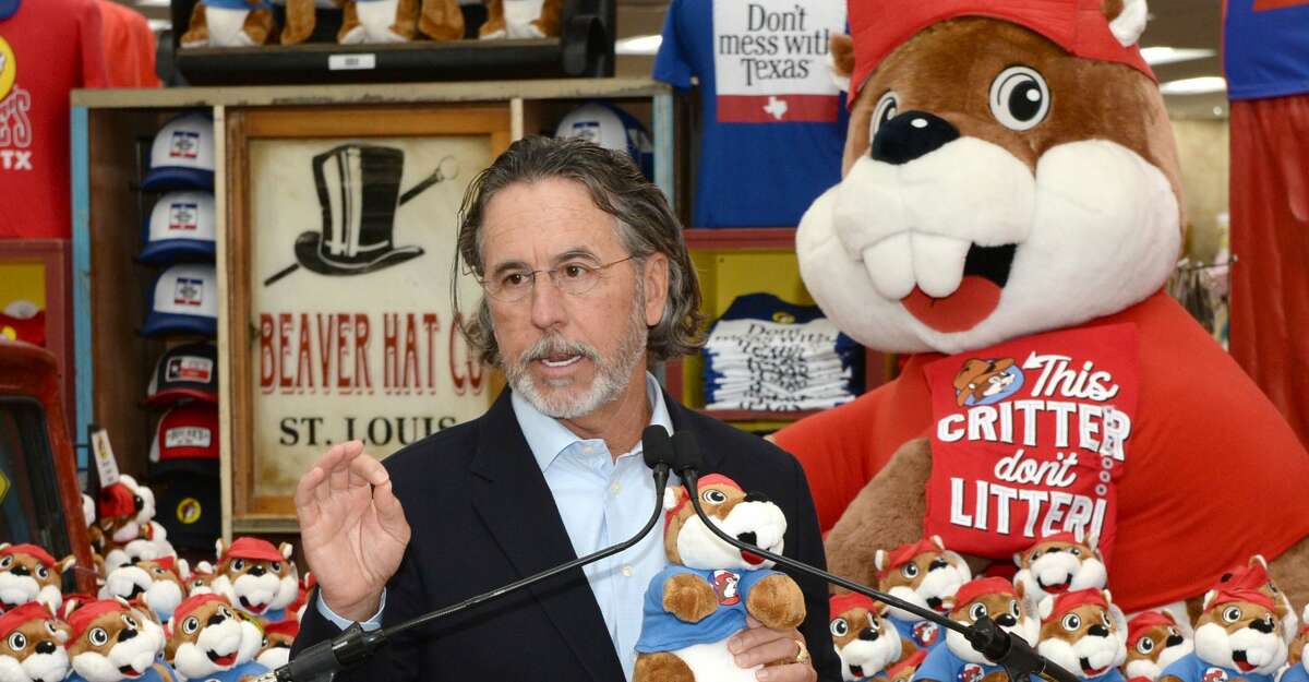Buc-ee's Founder Arch "Beaver" Aplin, pictured here in 2019 at the company's Katy location, is donating $50 million to Texas A&M University to help create a new learning center for a hospitality entrepreneurship program.