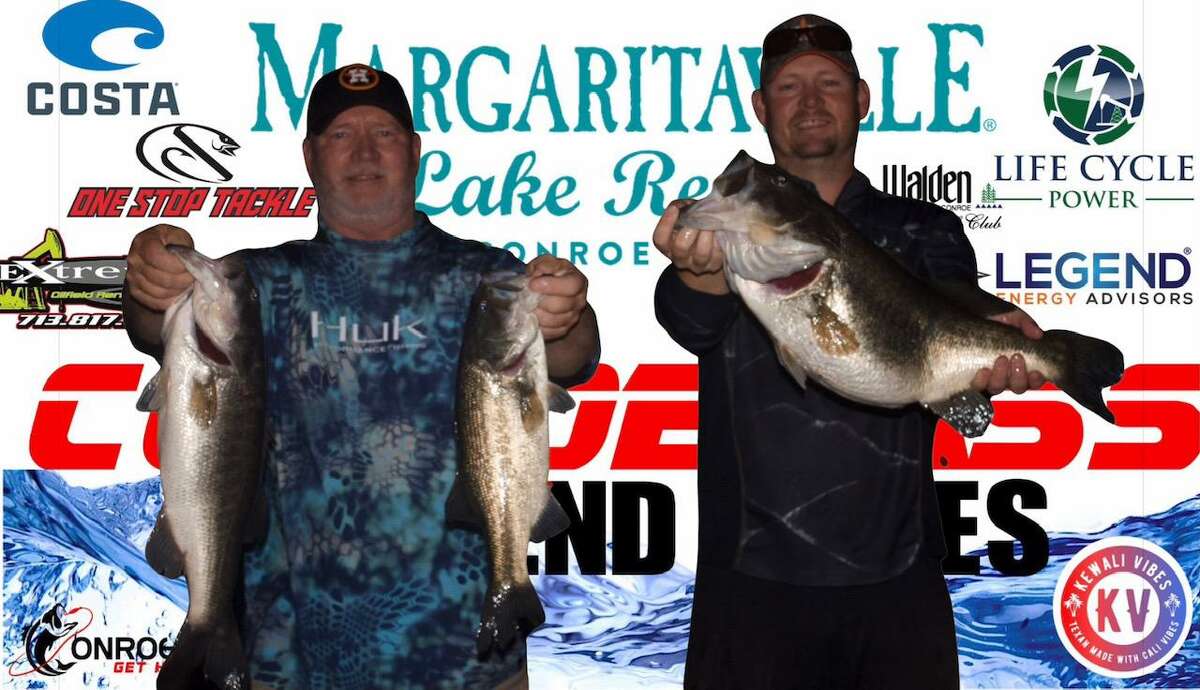 Tim and Evan Carlson came in first place in the CONROEBASS Tuesday Tournament with a weight of 21.68 pounds.