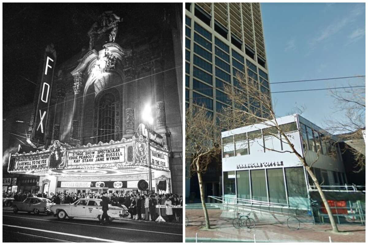 The Fox Theatre on Market Street in 1963 compared to today.