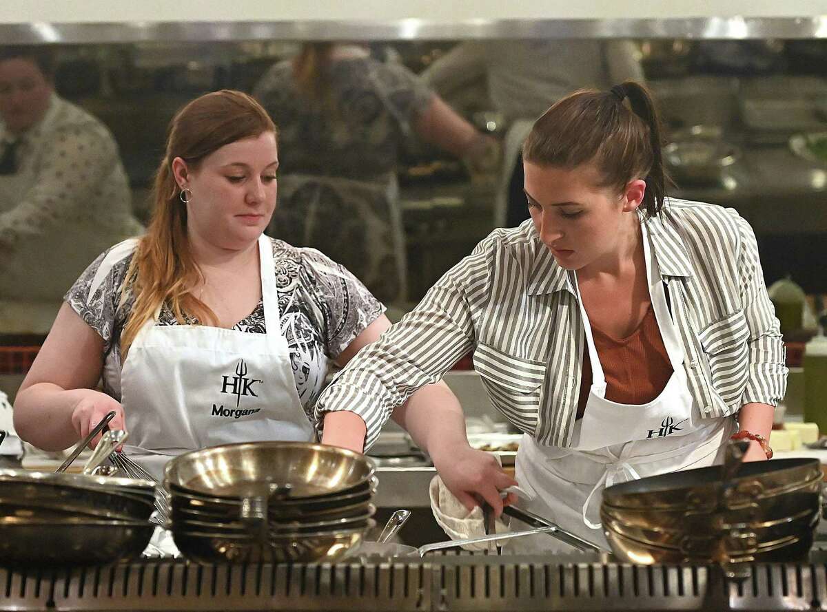 Contestants Morgana Vesey, left, and Josie Clemens in the “Hell’s Kitchen Young Guns: Young Guns Come Out Shooting” season premiere episode on May 31.