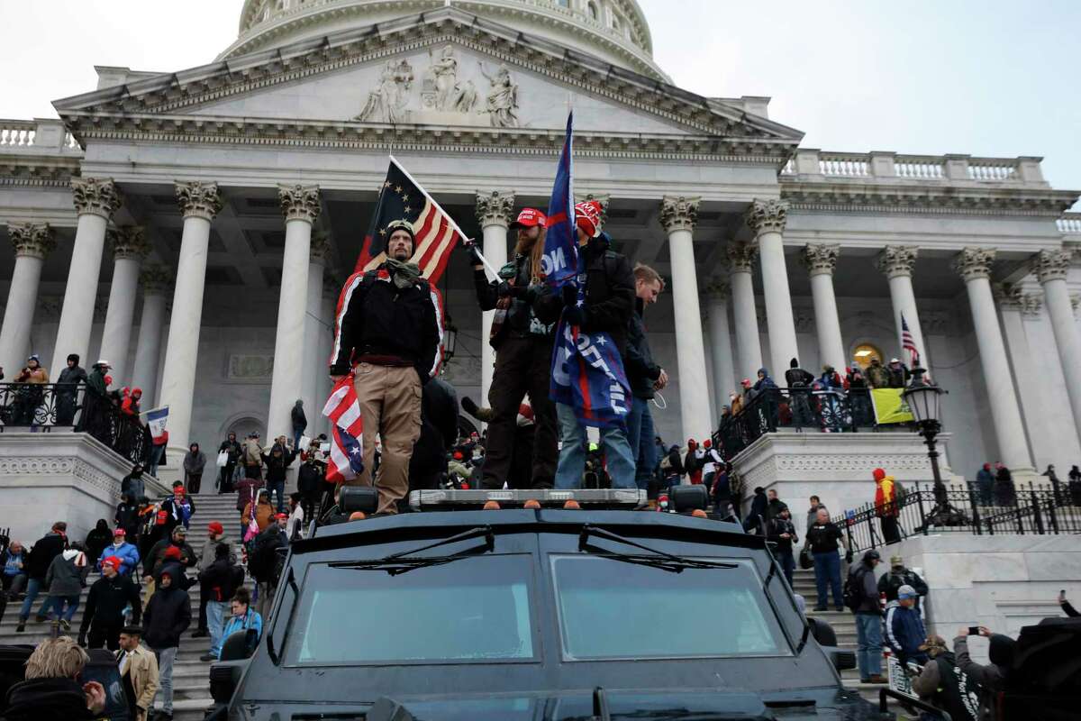 Supporters of President Donald Trump riot at the U.S. Capitol in Washington, D.C., on Wednesday, Jan. 6, 2021.