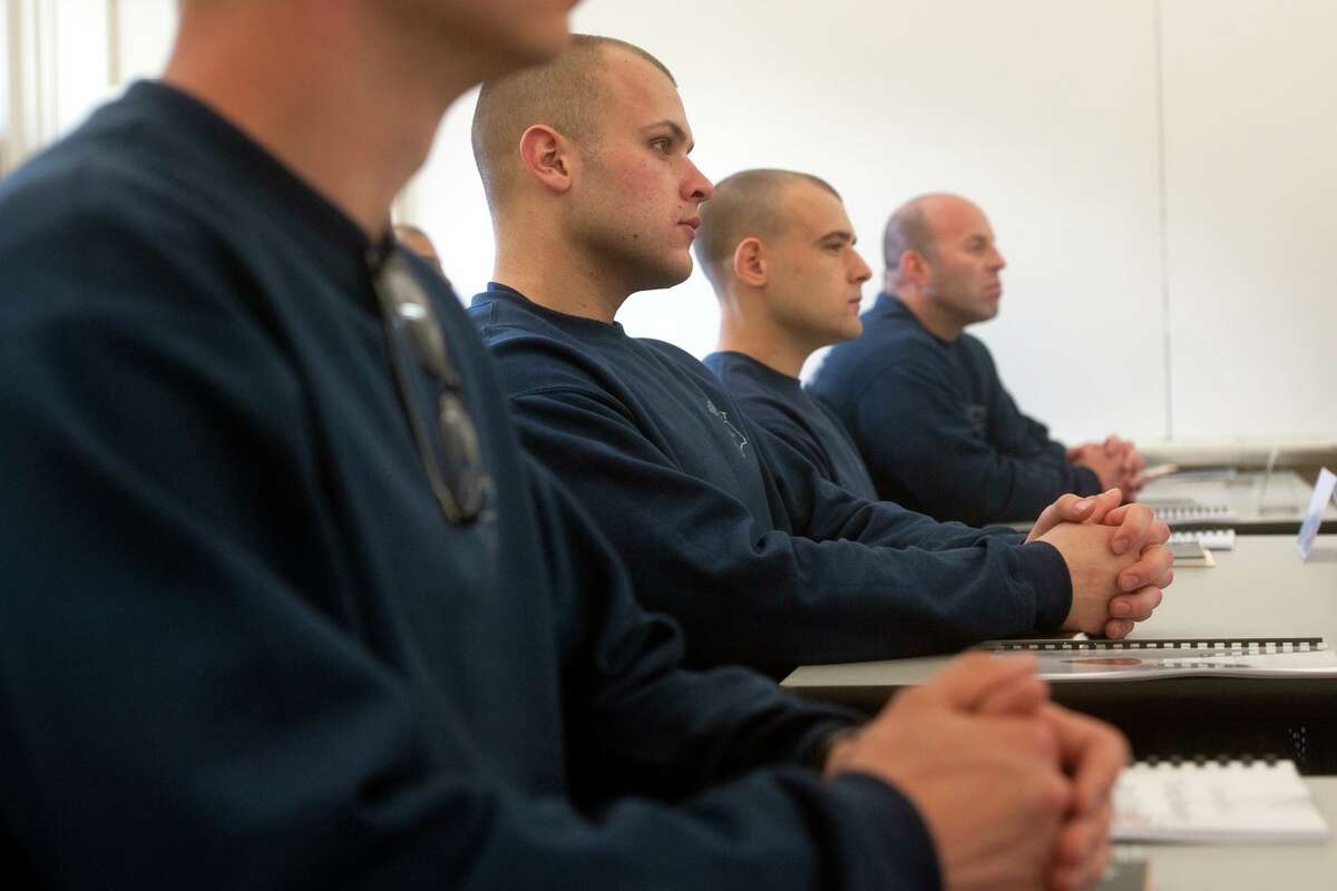 26 new recruits were sworn in as the 41st class of the Bridgeport Police Training Academy, in Bridgeport, Conn. April 29, 2019.