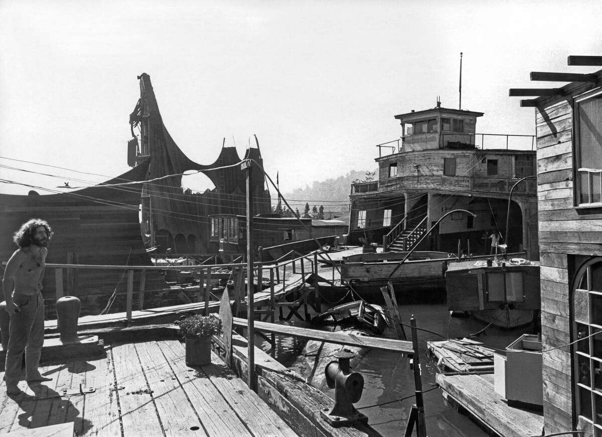 A view of part of the houseboat community in Sausalito, Calif., in the late 1960s.