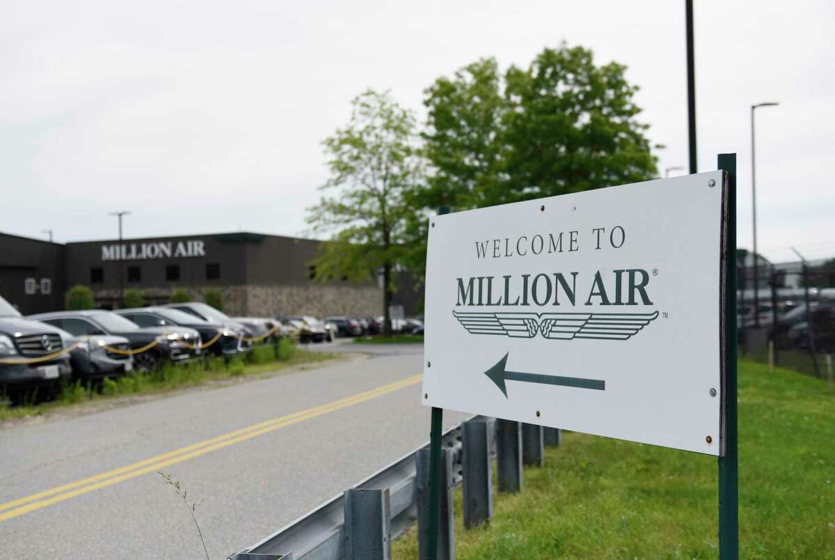 The Million Air fixed-base operator facility at Westchester County Airport in White Plains, N.Y., photgoraphed on Tuesday, June 1, 2021. The latest issue at the airport bordering Greenwich centers around a second hangar to be built by the aviation operator Million Air, as well as the lack of proper environmental approvals for the first hangar it completed in 2018.