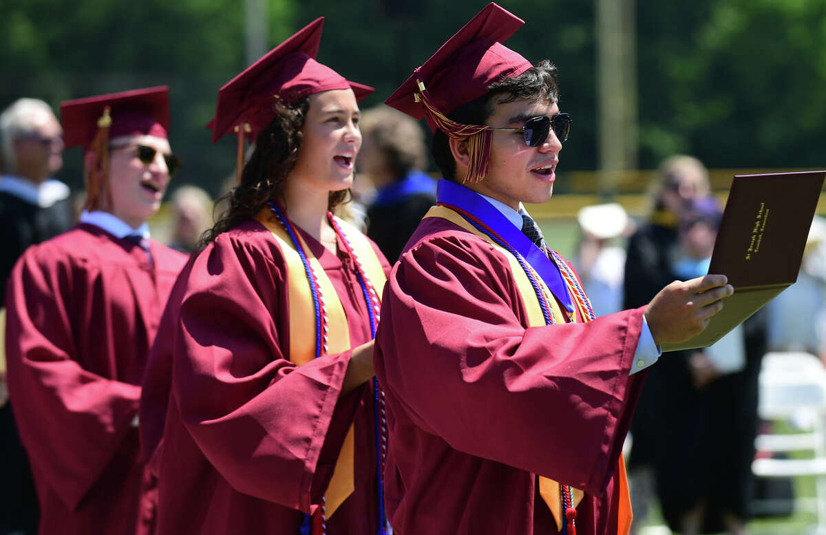 St. Joseph High School celebrates their Class of 2021 commencement Saturday, June 5, 2021, in Trumbull, Conn.