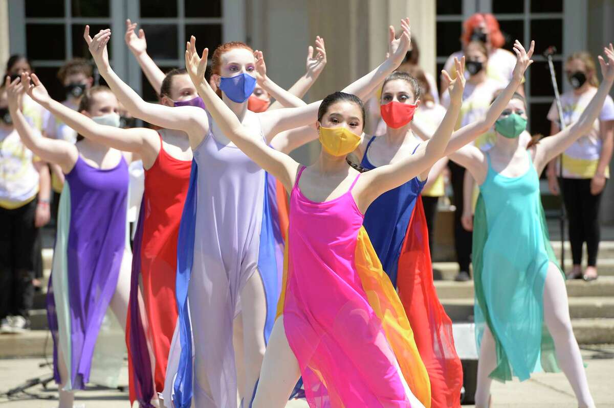 Performers of the Northeast Ballet Company dance ballet for the Festival of Young Artists at Saratoga Performing Arts Center in Saratoga Springs, Saturday, Jun. 5, 2021. (Jenn March, Special to the Times Union)
