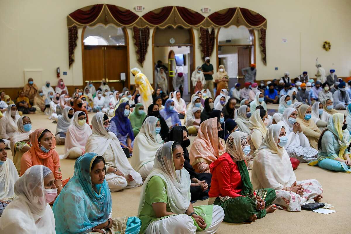 About 250 people attend a memorial service for Taptejdeep Singh at the Fremont Gurdwara on Saturday.