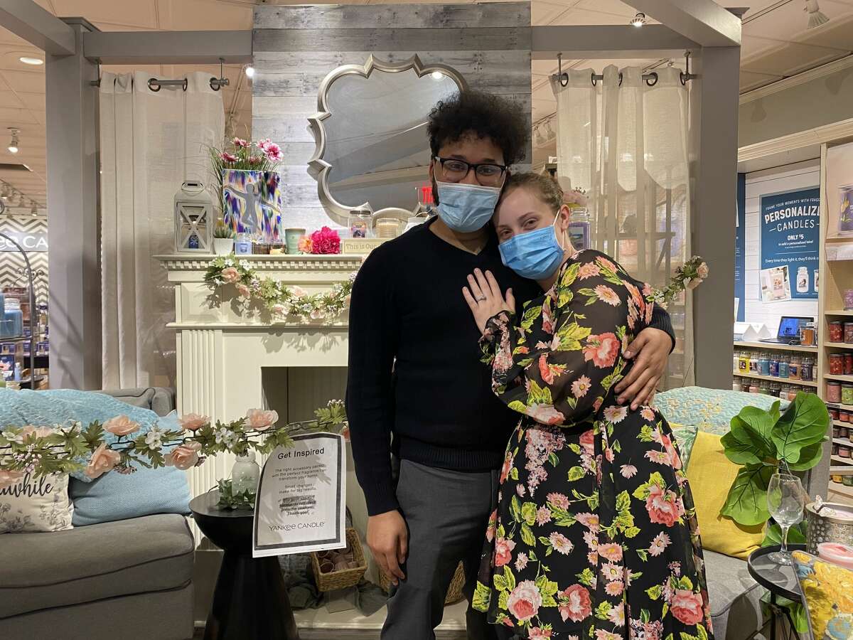 Caylan Nugent and Shaquille Collins have been together for two years. They got engaged on Memorial Day weekend at Yankee Candle in Crossgates Mall. 