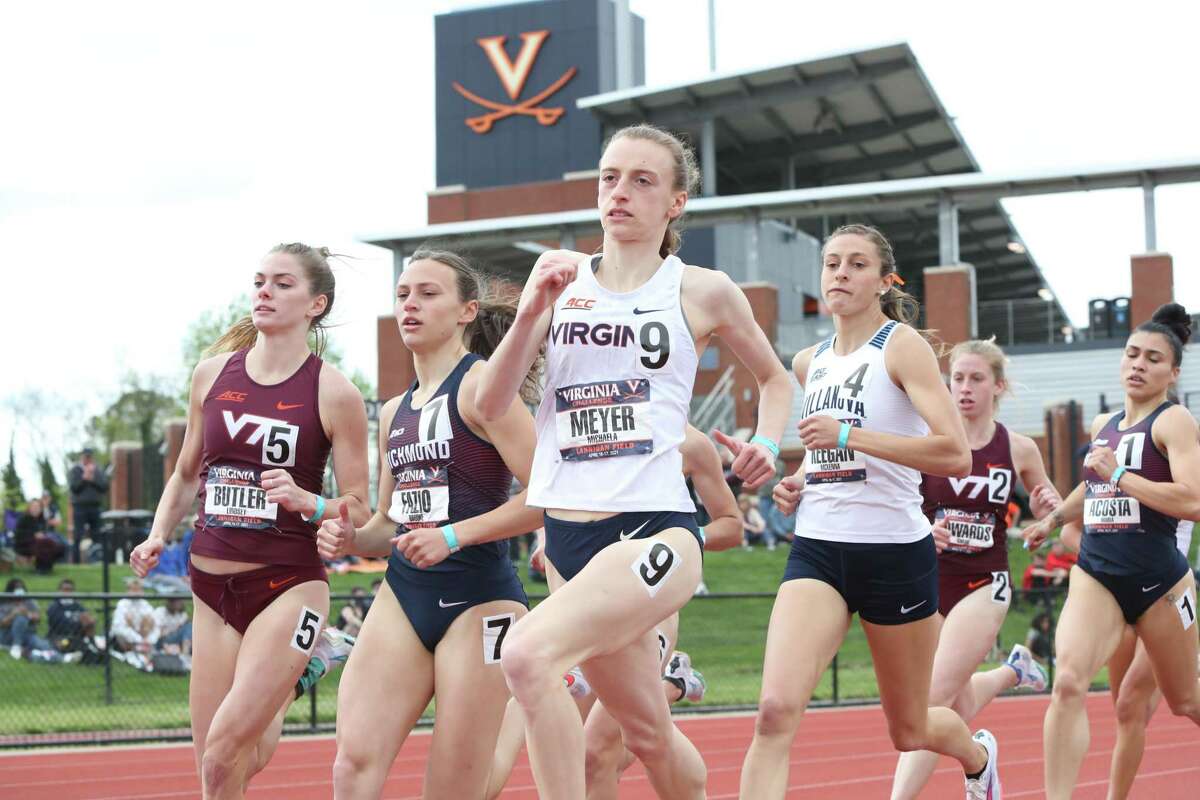 Southbury's Michaela Meyer is competing just this season for UVA as a graduate senior. In her lone season for UVA, she's set the program's all-time 800-meter and 1500-meter records in outdoor track and field.