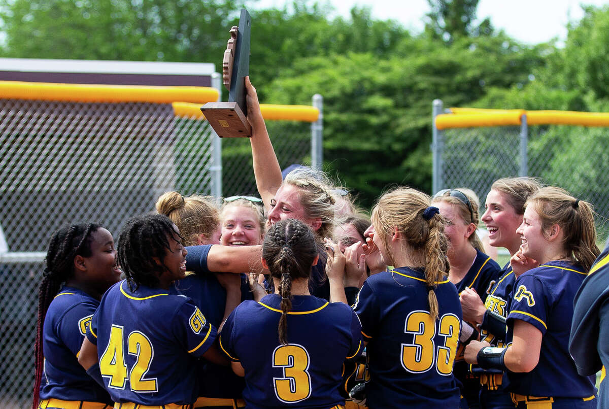 The Bad Axe varsity softball team captured its first district title since 1999 with a 19-6 victory over Sandusky on Saturday in Cass City.