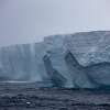 The edge of Iceberg A-68, the world's largest iceberg, in the Southern Ocean.