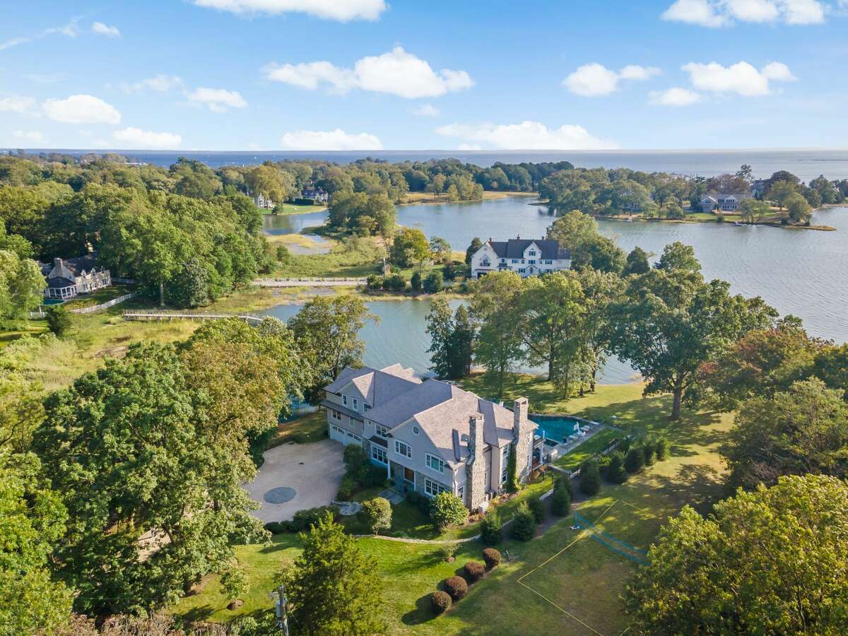 The house at 10 Nickerson Lane in Darien is on the market for $6,400,000.