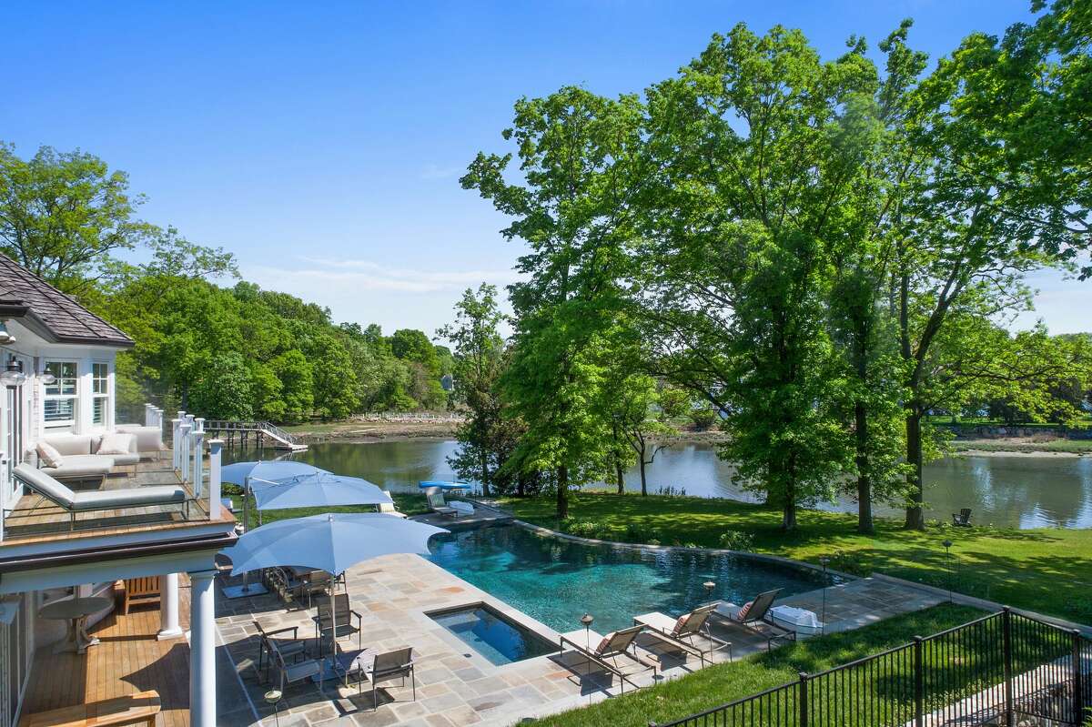 The house at 10 Nickerson Lane in Darien is on the market for $6,400,000.