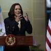 Vice President Kamala Harris speaks during a news conference with Guatemalan President Alejandro Giammattei at the National Palace in Guatemala City, Monday, June 7, 2021. (AP Photo/Oliver de Ros)