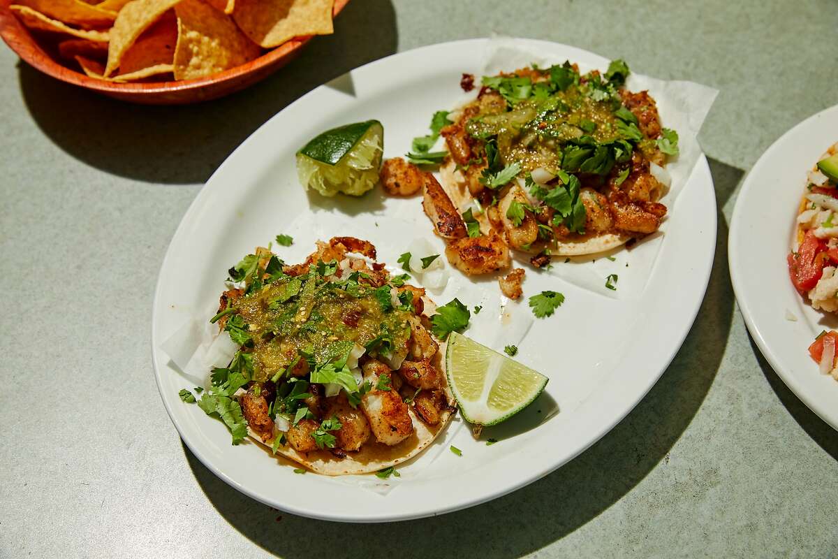 Fish tacos at Taqueria San Bruno in San Bruno, California, on Tuesday, June 8, 2021.