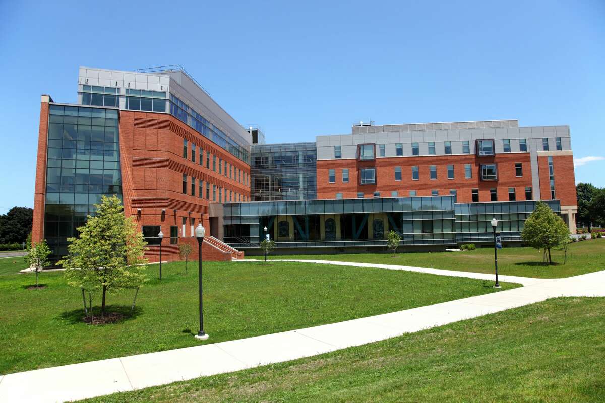 New Haven, Connecticut, USA - July 3, 2015: Daytime view of the Buley Library on the campus of Southern Connecticut State University