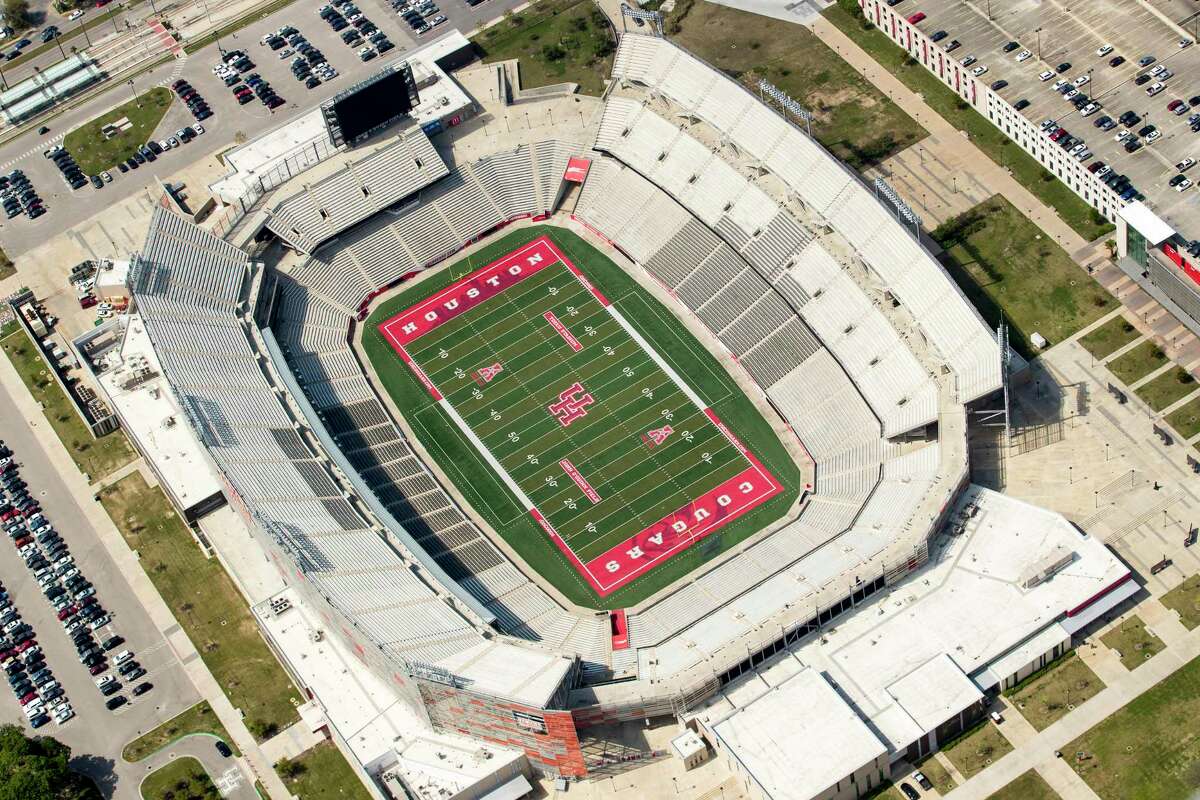 TDECU Stadium is shown on the campus of the University of Houston in this aerial photo on Wednesday, March 20, 2019, in Houston.