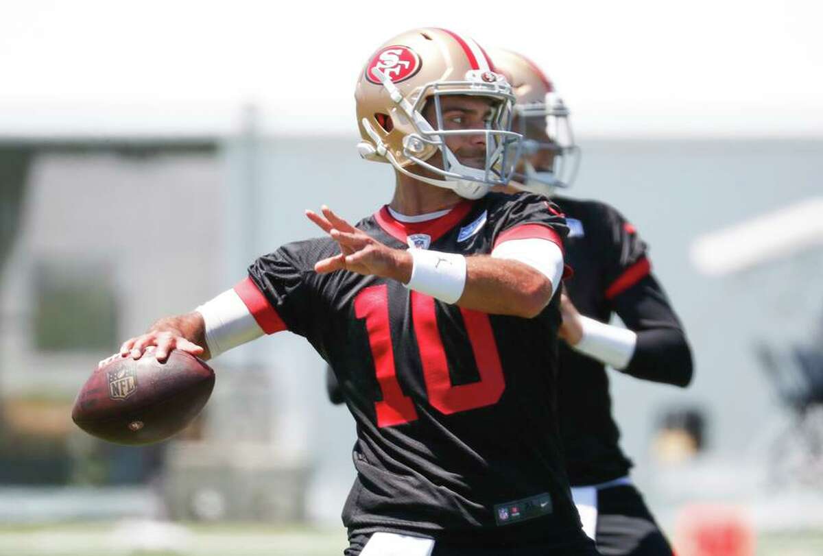 Jimmy Garoppolo is the 49ers’ best quarterback “right now,” said coach Kyle Shanahan.