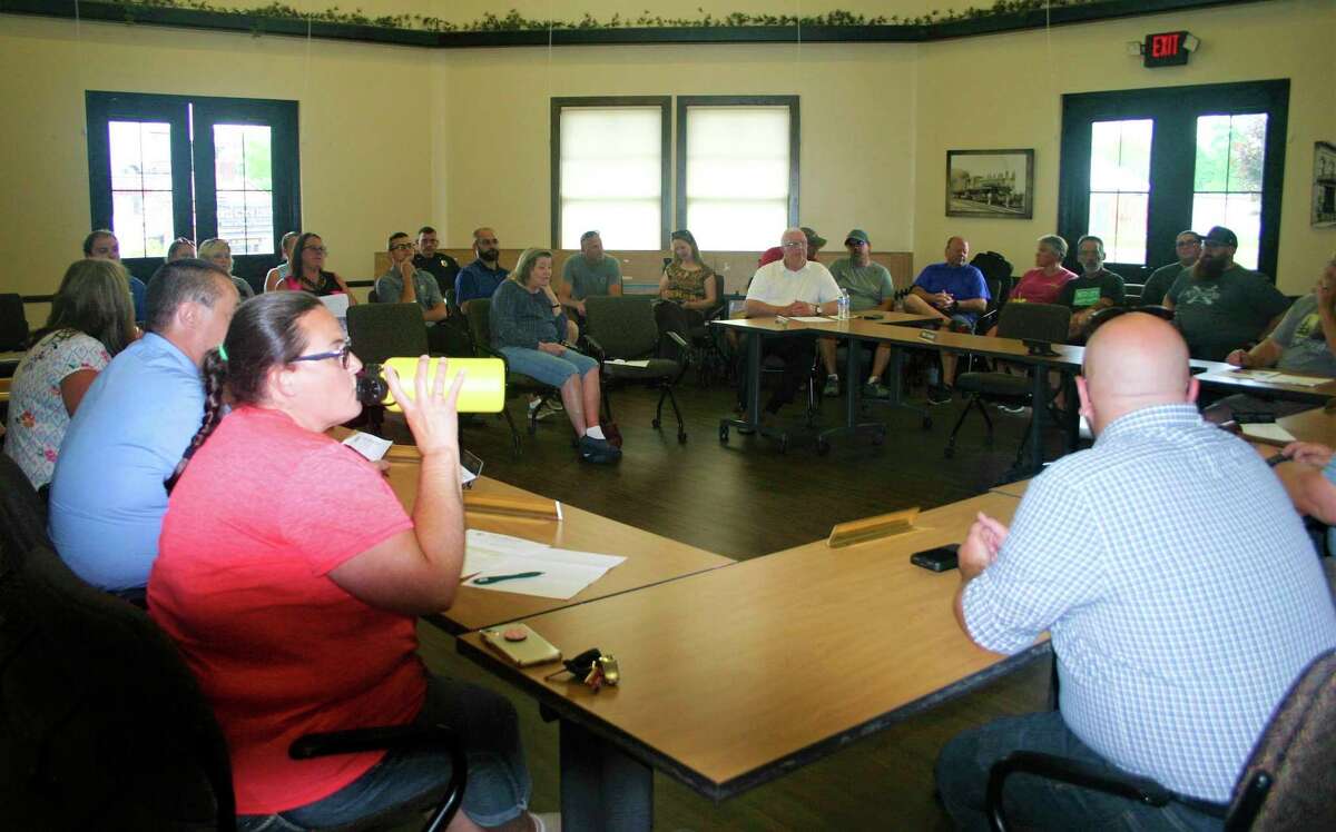 It was a packed house for the Reed City city council public input session regarding the establishment of a downtown social district this week. Several local business owners came out in support of the proposal. (Pioneer photo/Cathie Crew)