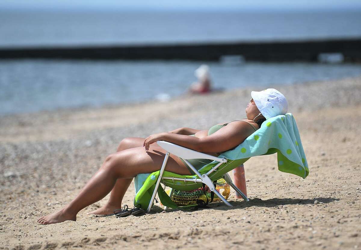 Woodmont Beach in Milford, shown above on Thursday, was named by Save the Sound as one of the ten best in the state this year for water quality.