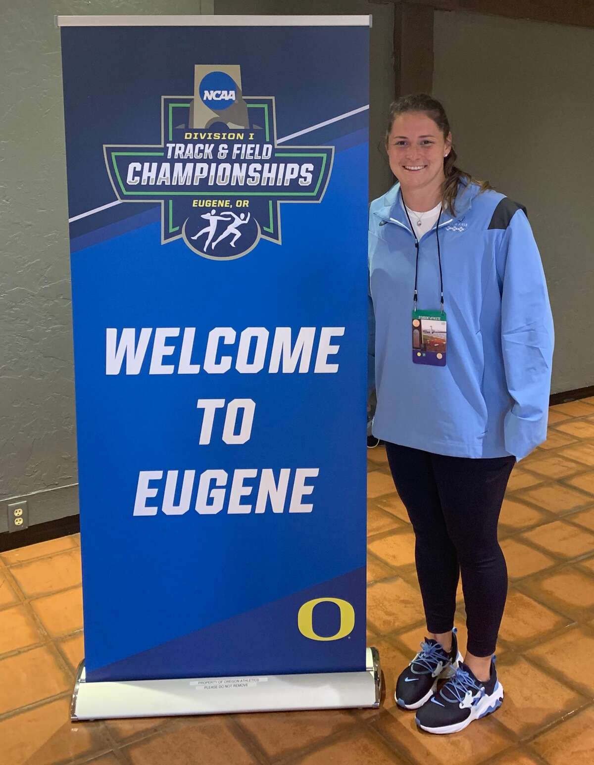 Jill Shippee at the Track and Field Championships in Eugene, Oregon. (Photo courtesy of UNC media relations)