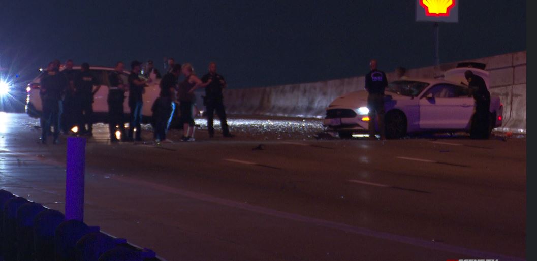 Woman fatally struck after getting out of car after wreck on I-45