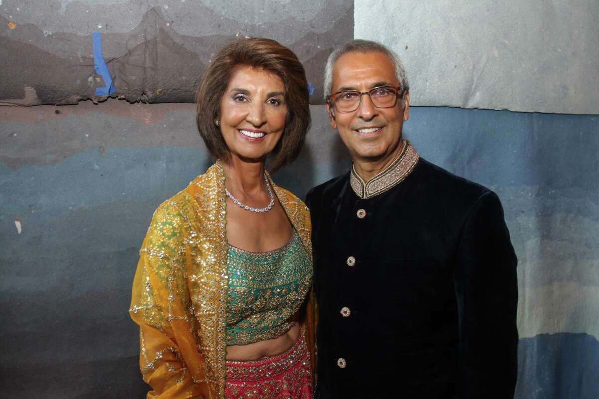 Honorees Sultana and Moez Mangalji at the Asia Society Tiger Ball in Houston on June 11, 2021.
