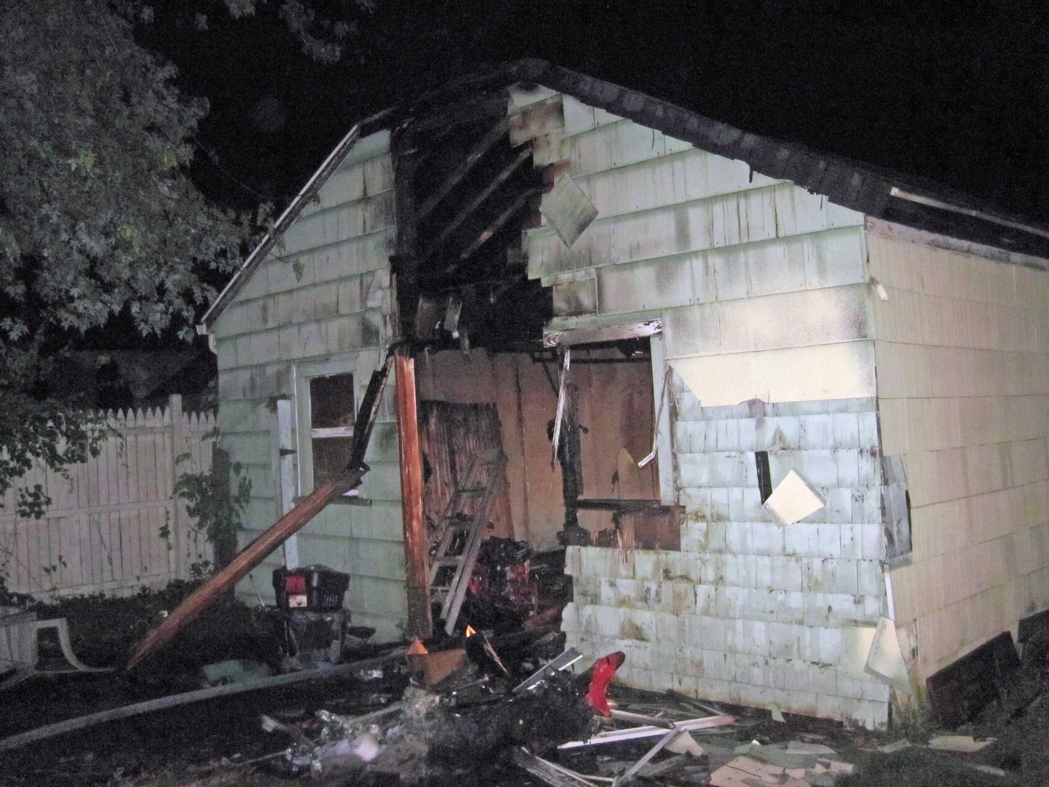 Fire marshal 20foot flames reported at Hamden garage blaze