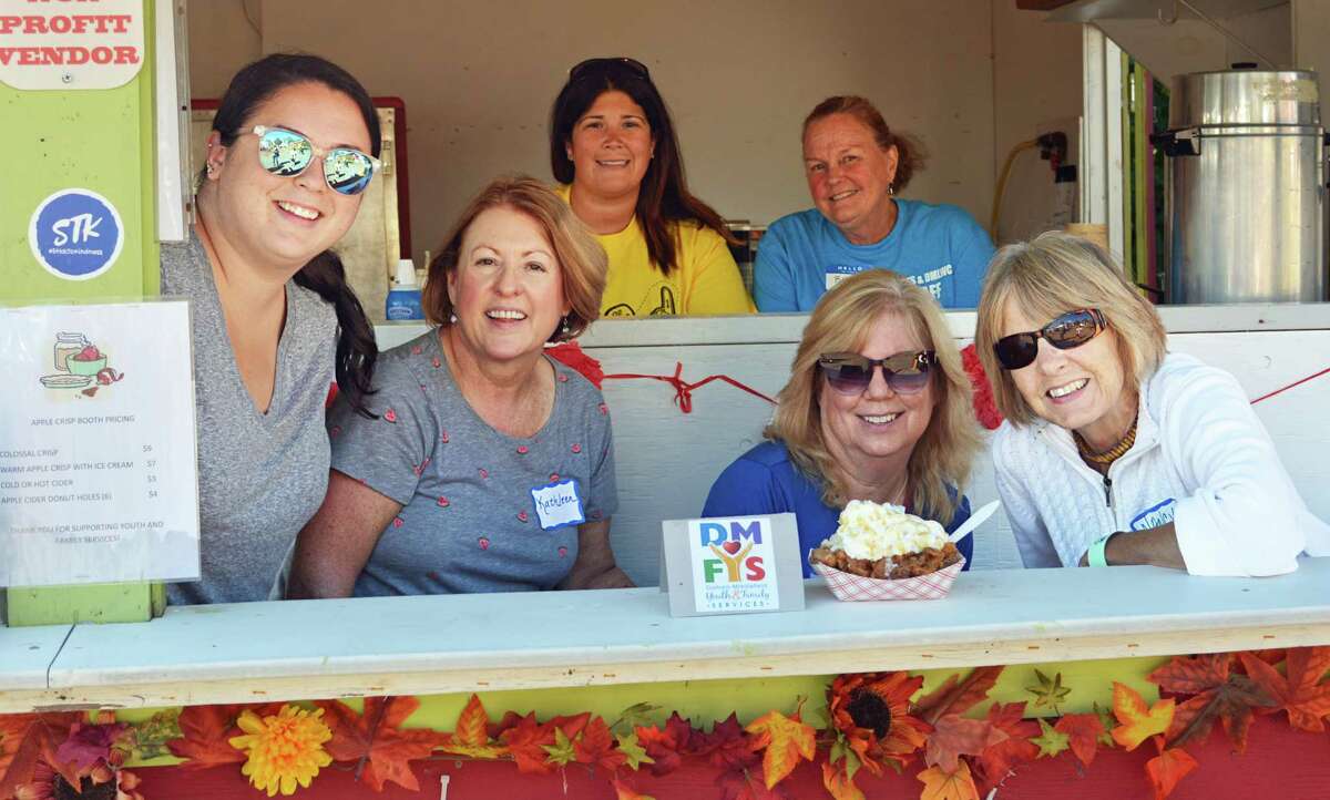 In 2019, the Durham Fair launched a new dessert booth manned by the Durham Middlefield Youth & Family Services volunteers. They sold Colossal Crisps, fresh-made cinnamon-sugar apple cider doughnuts topped with Lyman Orchards’ hot apple crisp, vanilla ice cream, whipped cream and caramel sauce.