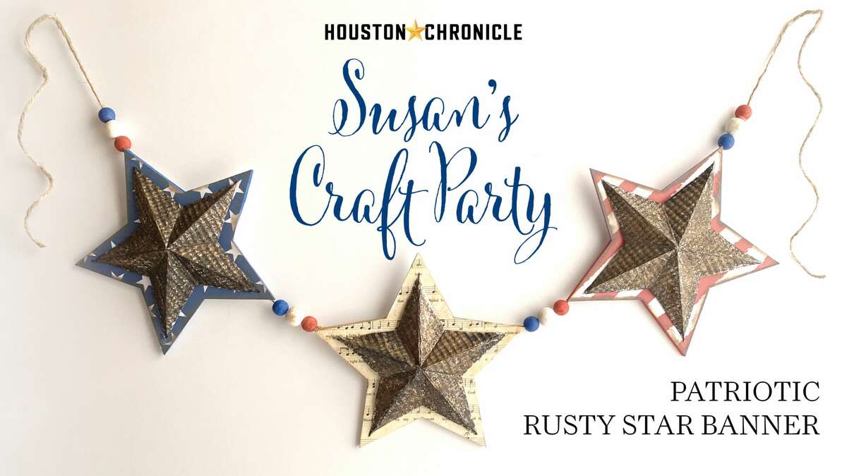 Houston Chronicle design director Susan Barber shows us how to make faux rusty stars out of cookie sheets to create a patriotic banner. These stars are versatile and come with free PDFs to download.