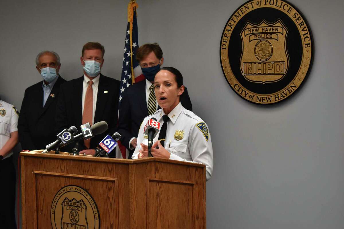 Local officials announced the creation of a new regional task force in June 2021 at the New Haven Police Department.