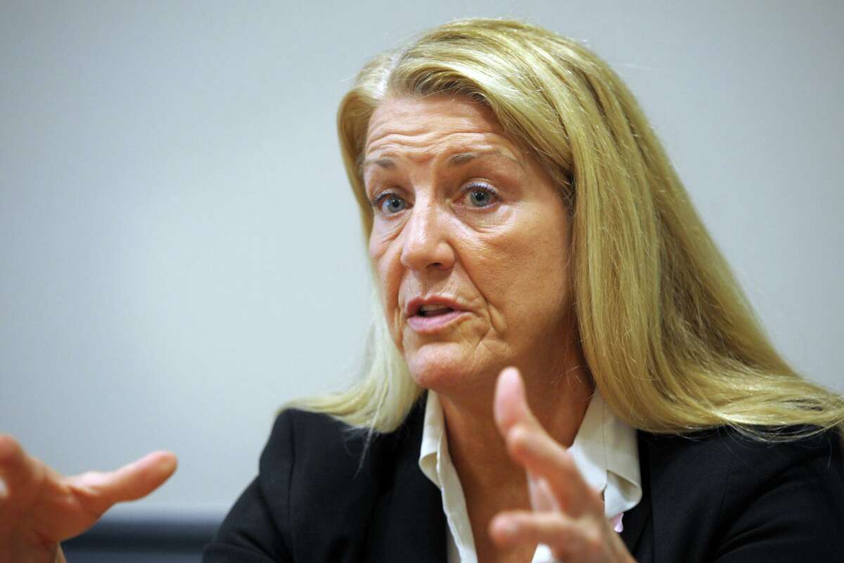 State Rep. Brenda Kupchick (R-132), a candidate for First Selectman in Fairfield, speaks during a meeting with the Connecticut Post Editorial Board, in Bridgeport, Conn. Oct. 9, 2019.