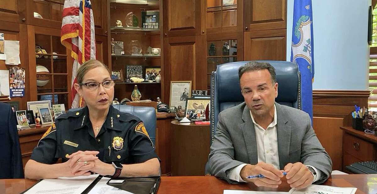 Acting Police Chief Rebeca Garcia (left) and Mayor Joe Ganim held a brief virtual press conference on Wednesday, June 16, 2021, to address a recent spike in gun violence after two people were fatally shot earlier this week.