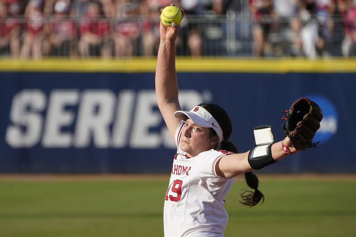 Nicole May was one of three main pitchers for Oklahoma and posted a 14-2 record with a 3.05 ERA in her first season.