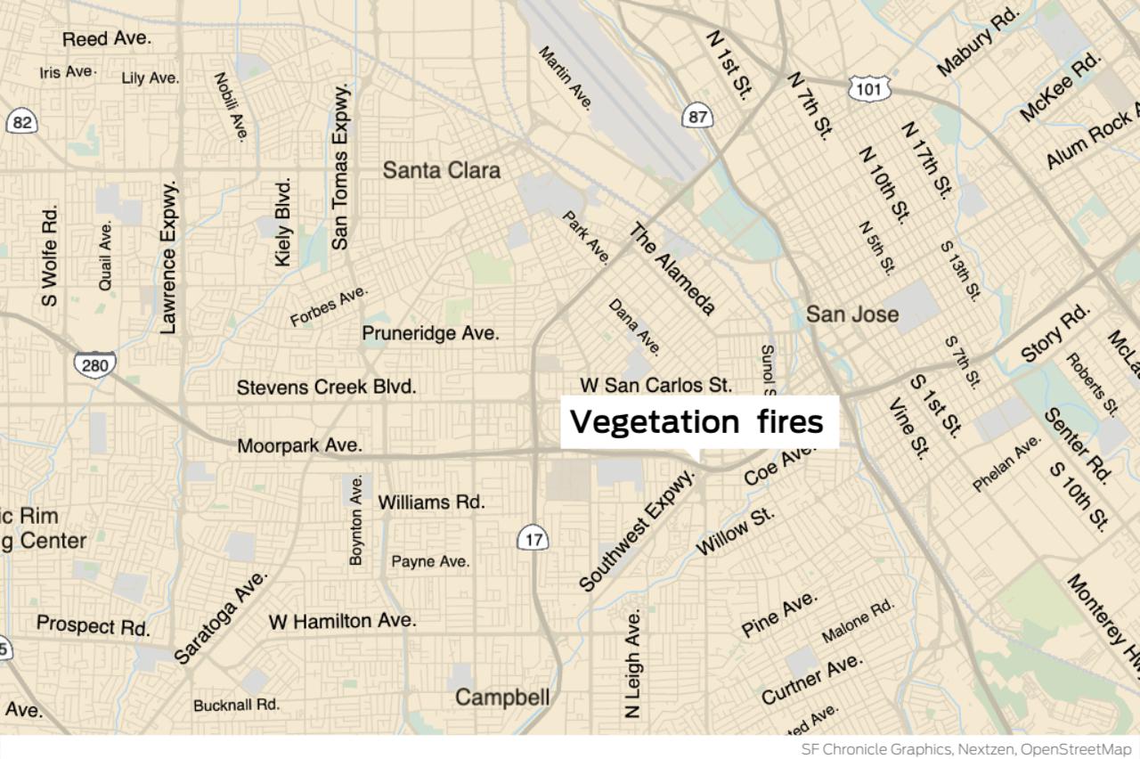 Firefighters battle series of fires in area of I-280 in San Jose - Vimarsana News