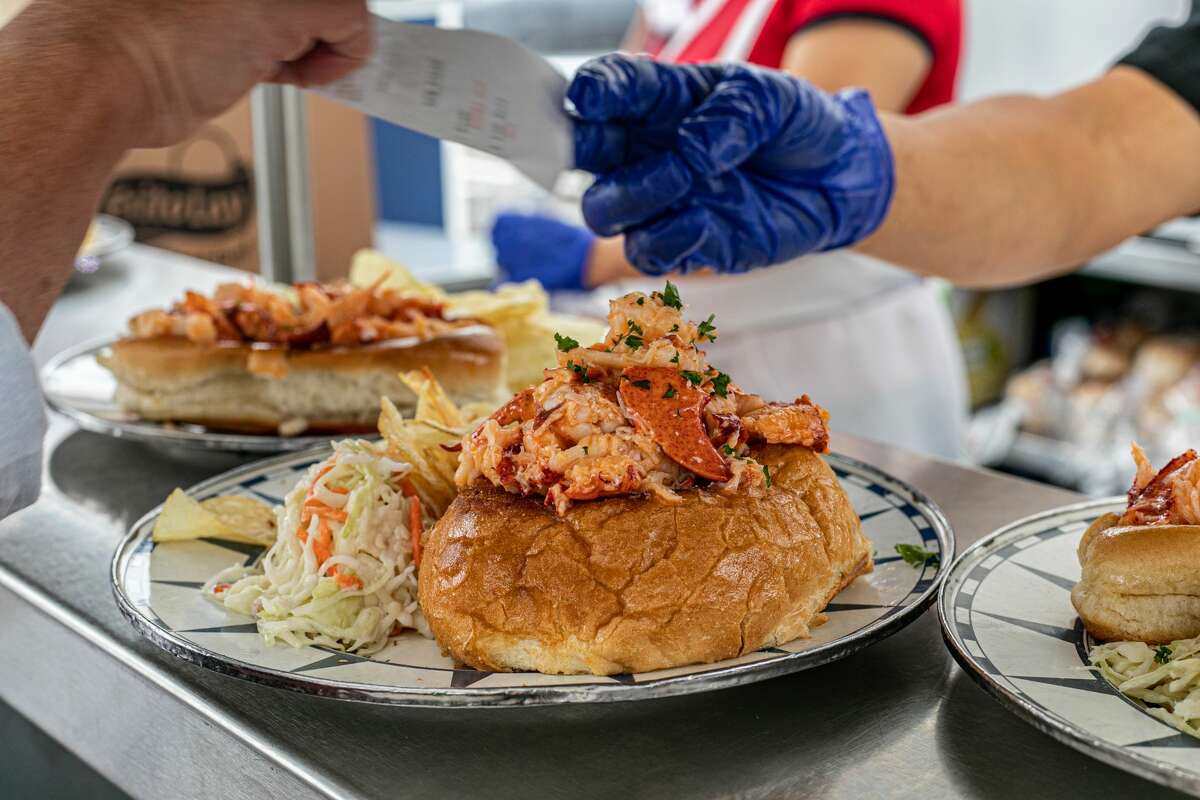A hot Lobster Bomb, which has 1/2 pound of lobster, at Ford's Lobster in Noank, Conn., on June 4, 2021.