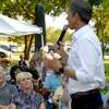 Beto O'Rourke addresses the crowd during a "Voting Rights and Demoracy Rally" in Beaumont Wednesday. O'Rourke and others spoke to the need to get out the vote and rally at the grass roots level to defeat the bills which would place restrictions on voter registration and elections in Texas, which already has some of the most restrictive voting measures in place in the country. Photo made Wednesday, June 16, 2021 Kim Brent/The Enterprise