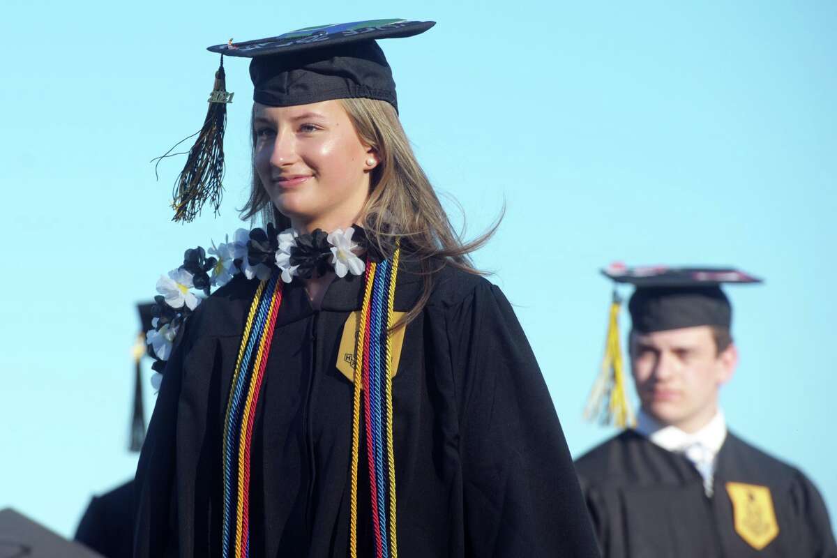 Graduation for the Trumbull High School Class of 2021, in Trumbull, Conn. June 17, 2021.