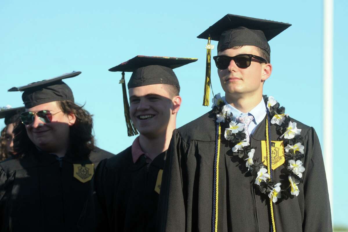 Graduation for the Trumbull High School Class of 2021, in Trumbull, Conn. June 17, 2021.