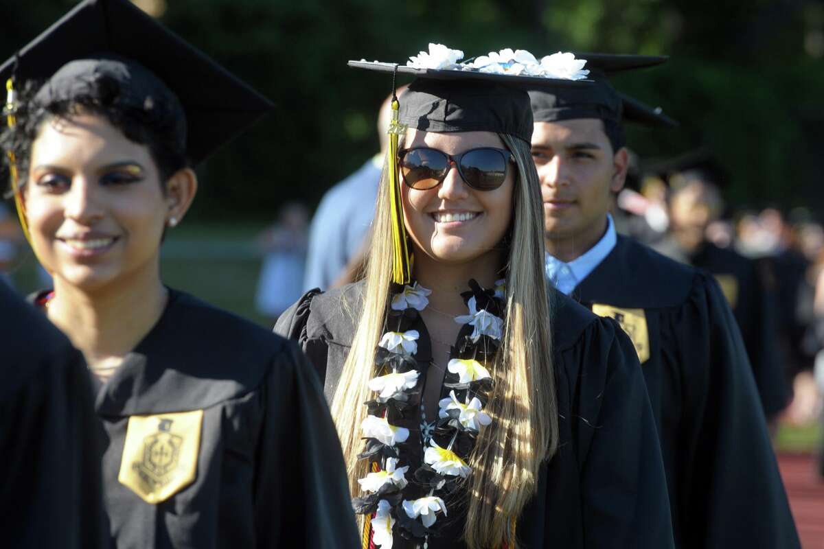 Graduation for the Trumbull High School Class of 2021, in Trumbull, Conn. June 17, 2021.