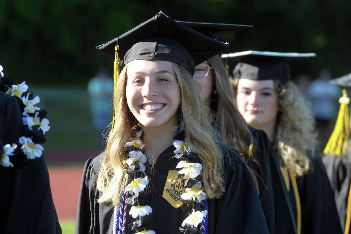 Graduation for the Trumbull High School Class of 2021, in Trumbull, Conn. June 17, 2021.