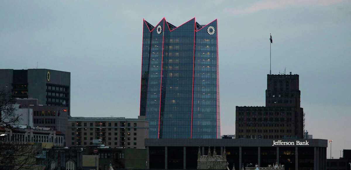 Frost Bank, the largest regional bank based in Texas, didn’t have enough time to provide adequate notice to close branches to observe the new federal holiday — Juneteenth, which was signed into law by President Joe Biden Thursday. Pictured is the Frost Bank Tower in downtown San Antonio.