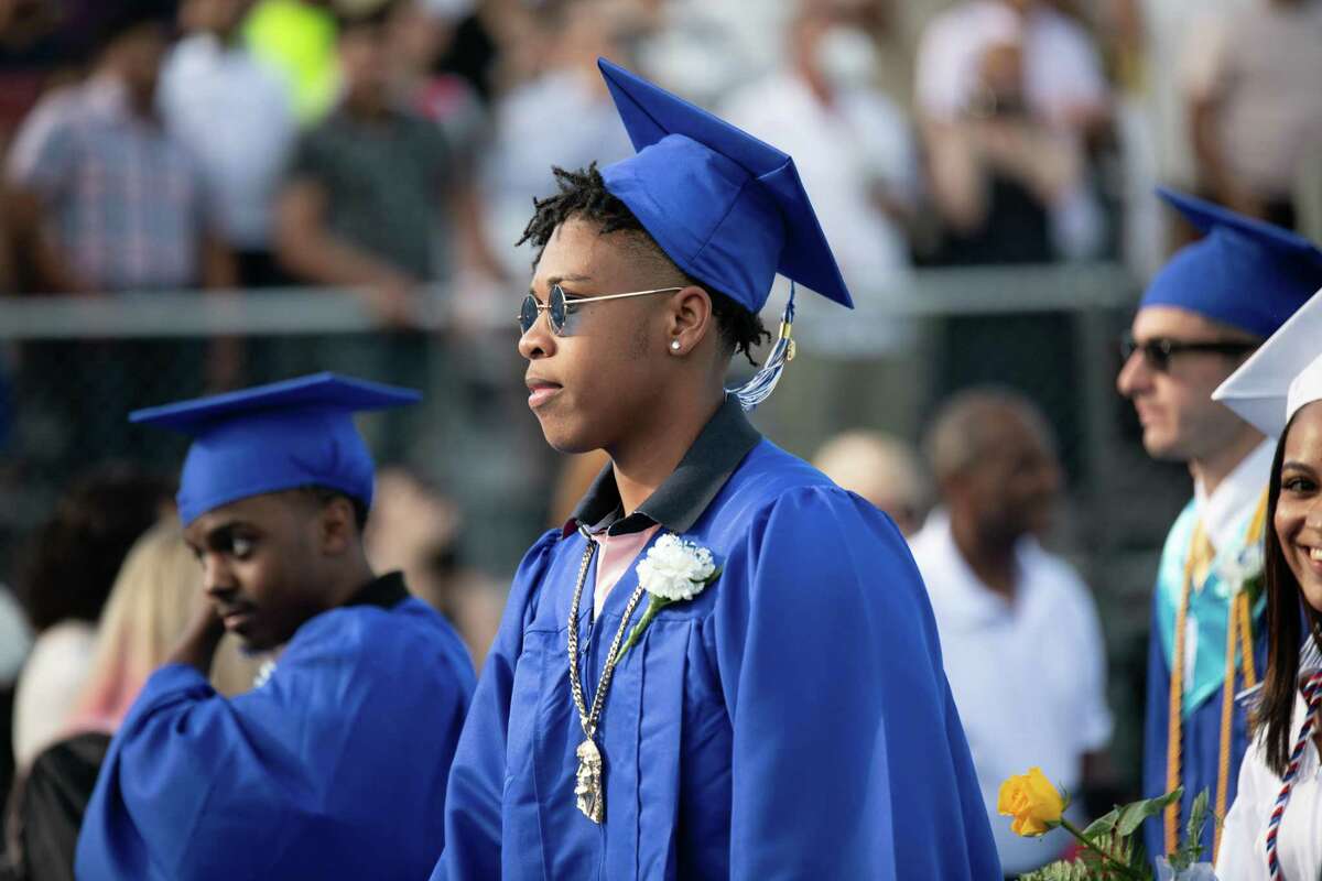 Malik Wiley at Bunnell High School’s Class of 2021 commencement.