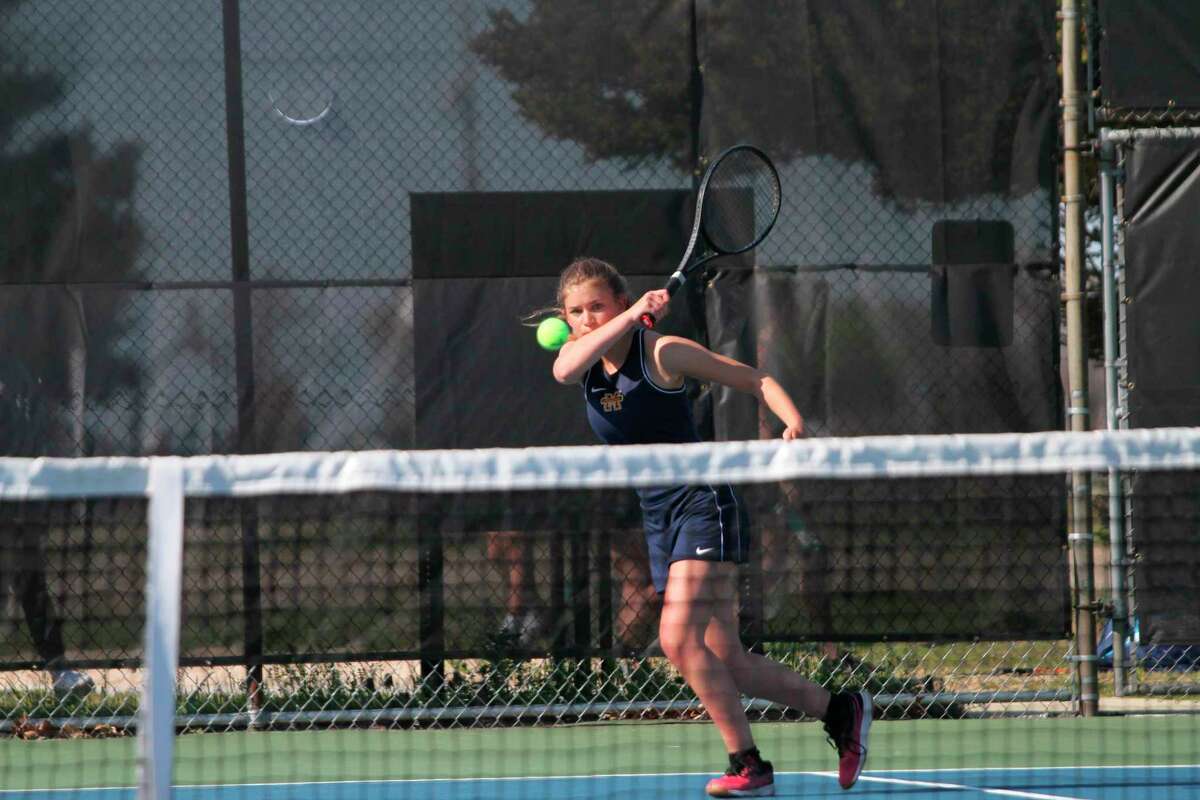 Manistee's No. 1 singles Johanna Seibert led the Chippewas in Lakes 8 Conference play this season. Manistee coach Vicki Sheffield earned conference coach of the year honors. (News Advocate file photo)